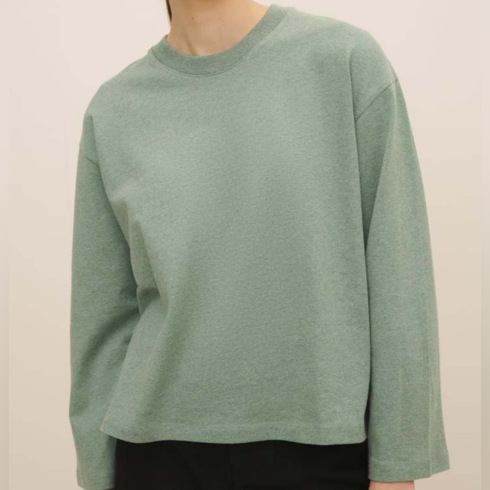 NWT Kowtow boxy long sleeve top - sage marie - L